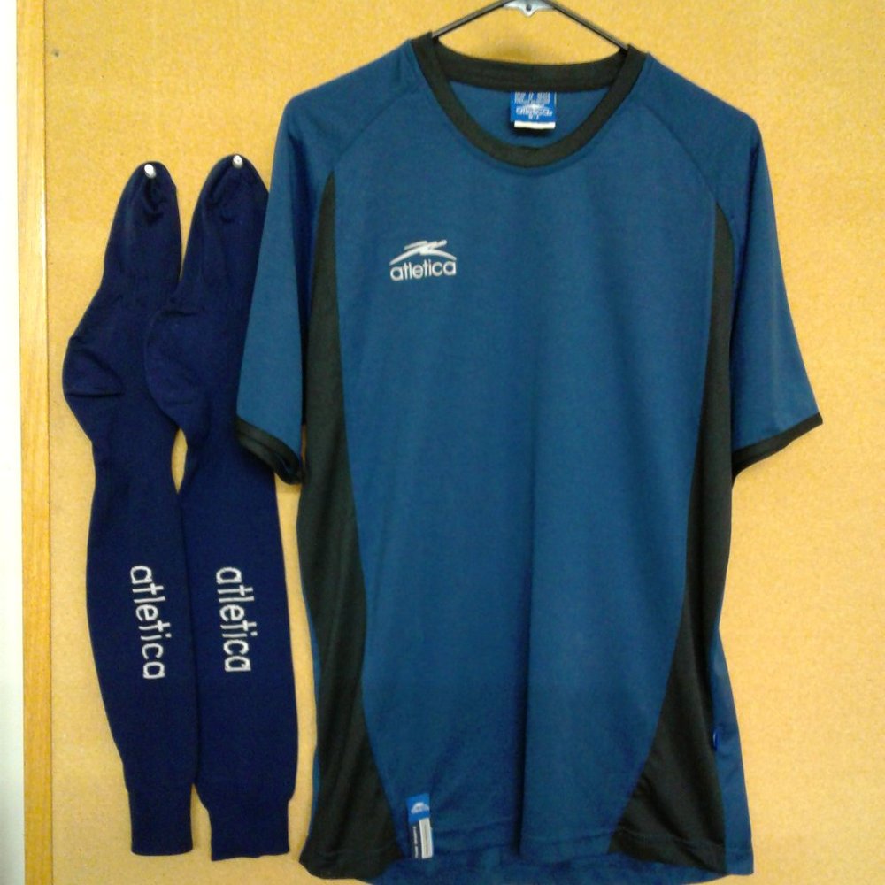 Atletica Men's Soccer  Jersey & Socks  Blue/ Black  Size Large
